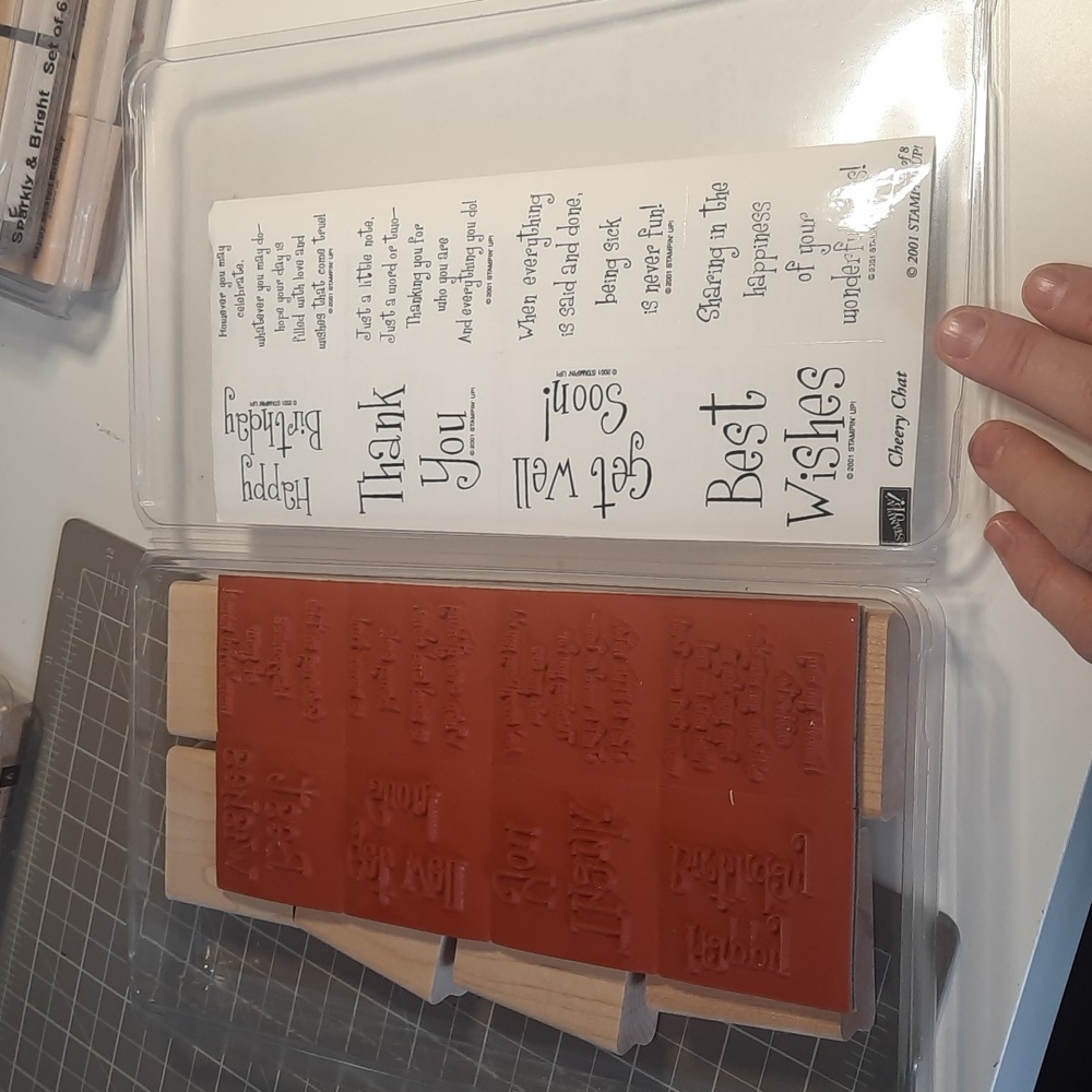 Cherry Chat sentiments  Stampin Up rubber stamp set